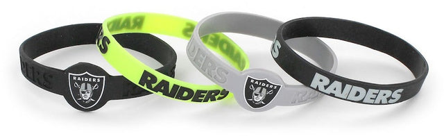 Pulsera de silicona de los Raiders de Las Vegas (paquete de 4) -BC-283-35