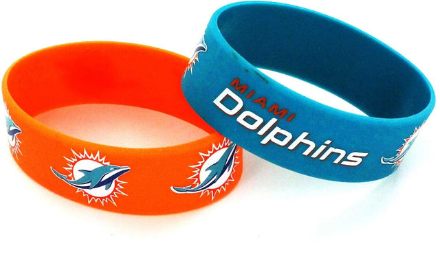 Pulseras anchas de los Miami Dolphins (paquete de 2) -BC-207-09