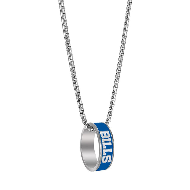 Buffalo Bills (SILVER) Fashion Ring Pendant Necklace -PD-640-01-SV