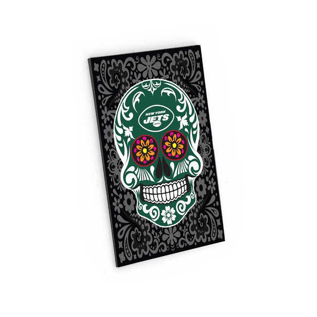 Imán con diseño de calavera de azúcar de los New York Jets -MG-1188-11