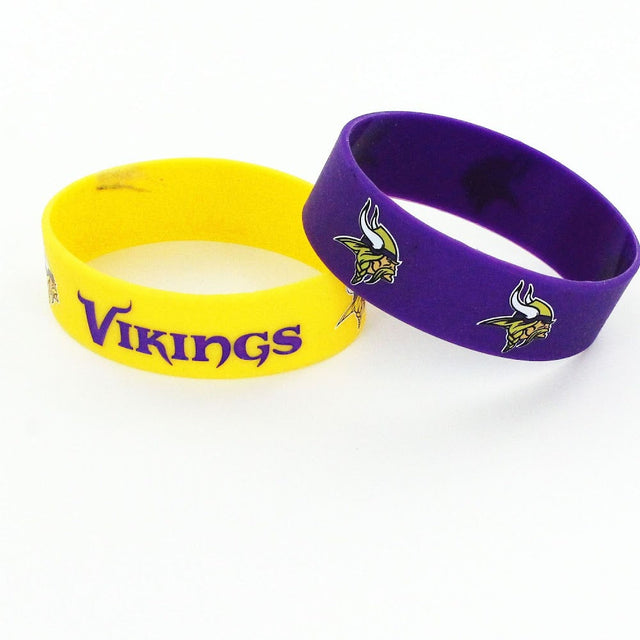 Pulseras anchas de Minnesota Vikings (paquete de 2) -BC-207-21