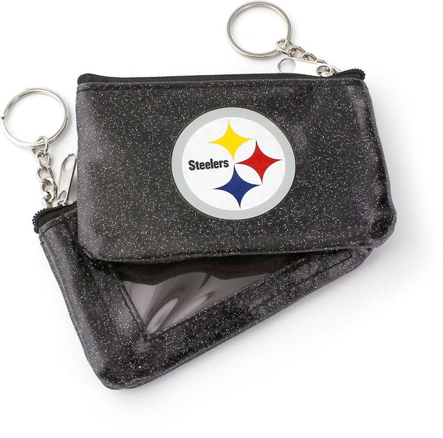 Monedero brillante de los Pittsburgh Steelers (NEGRO) (OC) -WA-991-12-BK