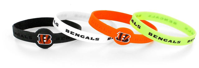 Pulseras de silicona de Cincinnati Bengals (paquete de 4) -BC-283-02