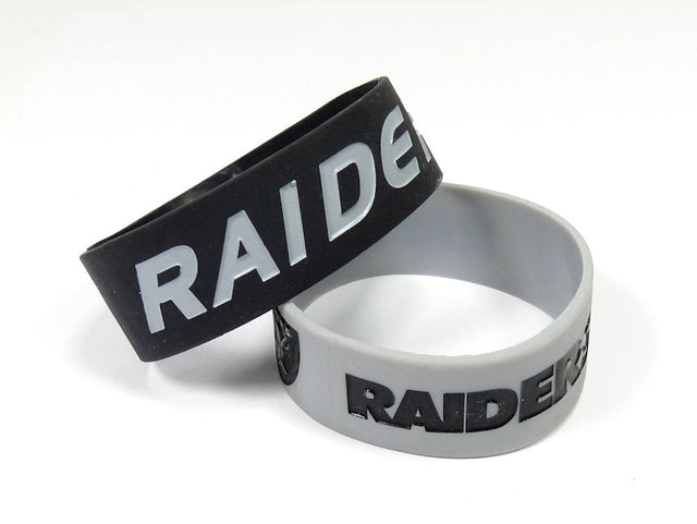 Pulseras anchas de los Raiders de Las Vegas (paquete de 2) -BC-207-35