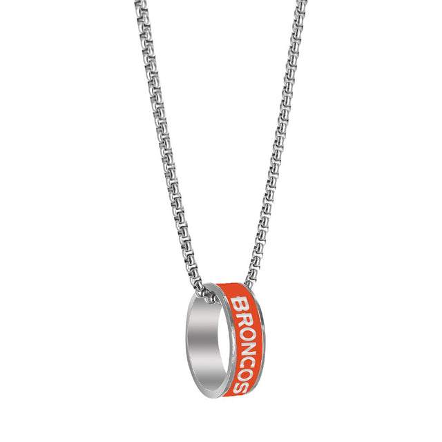 Collar con colgante de anillo de moda de los Denver Broncos (PLATA) -PD-640-04-SV