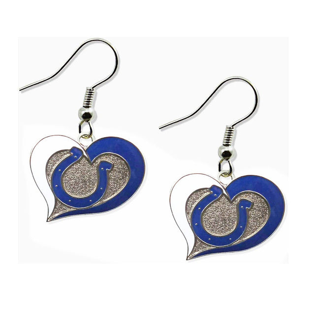 Indianapolis Colts Swirl Heart Earrings -ER-245-06