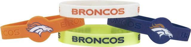 Pulsera de silicona de los Denver Broncos (paquete de 4) -BC-283-04