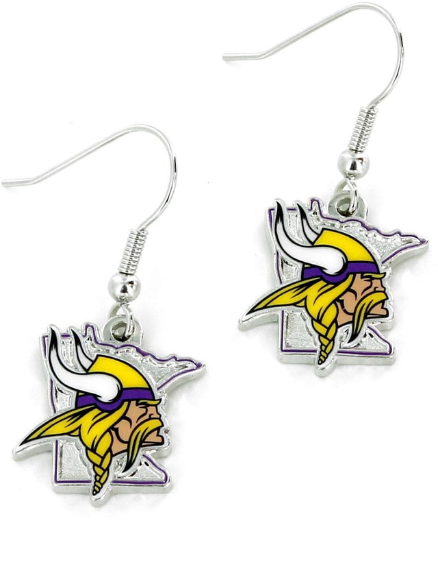 Minnesota Vikings - Pendientes con diseño del estado -ER-469-21