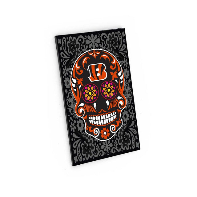 Imán con diseño de calavera de azúcar de los Cincinnati Bengals -MG-1188-02