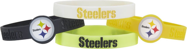 Pulsera de silicona de los Pittsburgh Steelers (paquete de 4) -BC-283-12