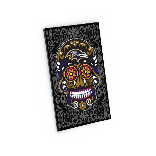 Imán con diseño de calavera de azúcar de los Baltimore Ravens -MG-1188-31