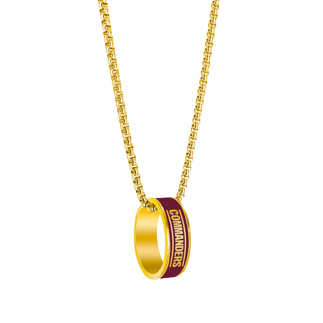 Collar con colgante de anillo de moda Washington Commanders (GOLD) -PD-640-37-GD