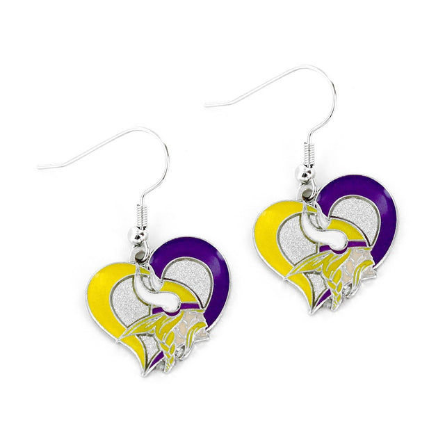 Pendientes con forma de corazón de los Minnesota Vikings -ER-245-21