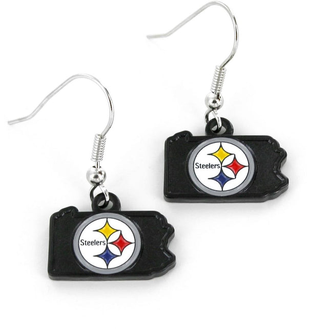 Pendientes con diseño del estado de los Pittsburgh Steelers -ER-469-12