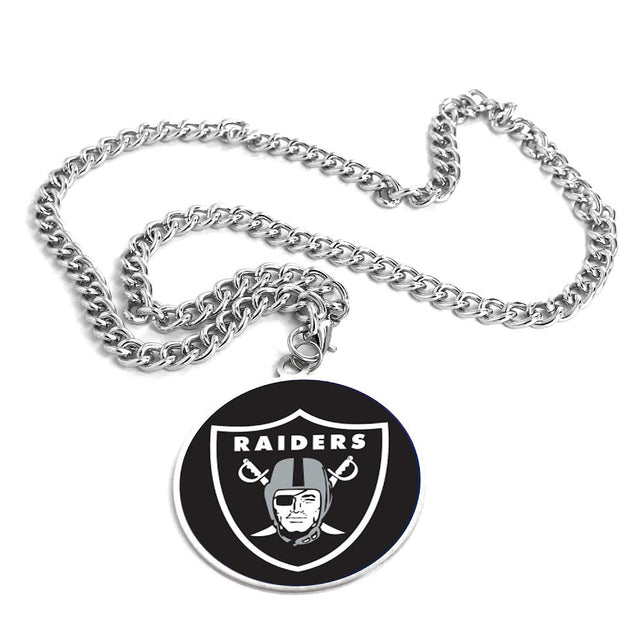 Collar con emblema del equipo Las Vegas Raiders (PLATA) -PD-632-35