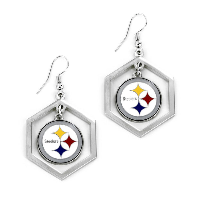 Pendiente con corte hexagonal de los Pittsburgh Steelers -ER-639-12