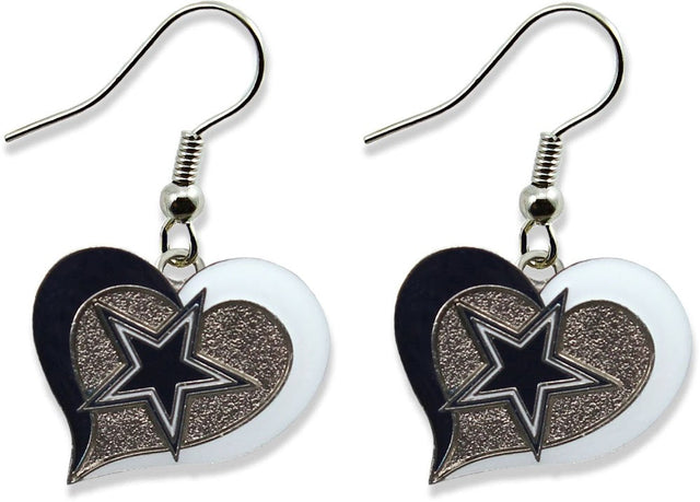 Pendientes con forma de corazón de los Dallas Cowboys -ER-245-17