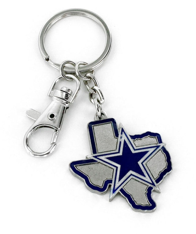 Llavero de peso pesado con diseño del estado de los Dallas Cowboys - KT-473-17