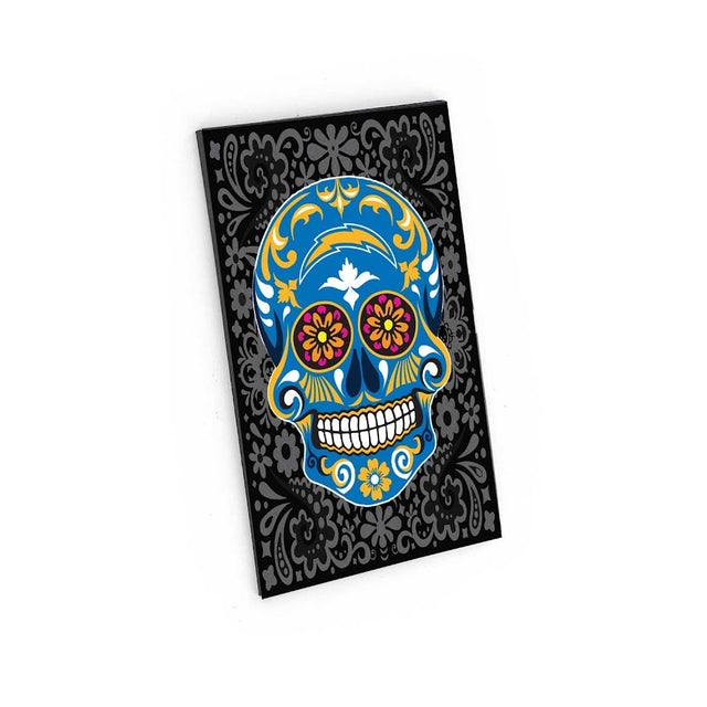 Imán con diseño de calavera de azúcar de Los Angeles Chargers -MG-1188-34