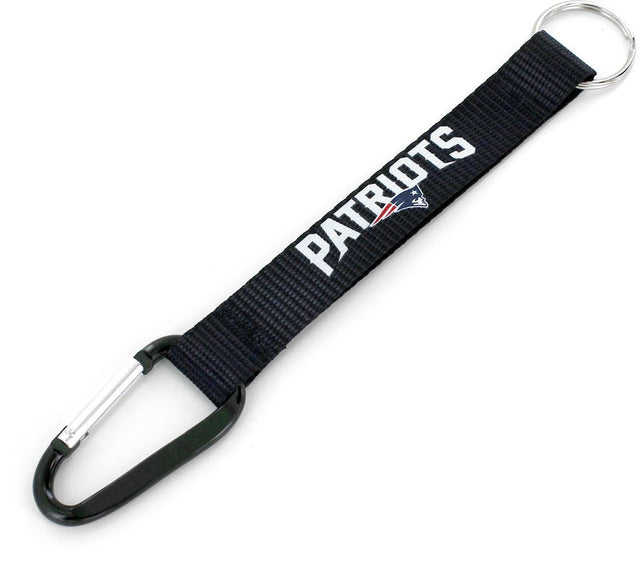 New England Patriots Black Carabiner Lanyard Keychain (NM) -KT-147-10-BK