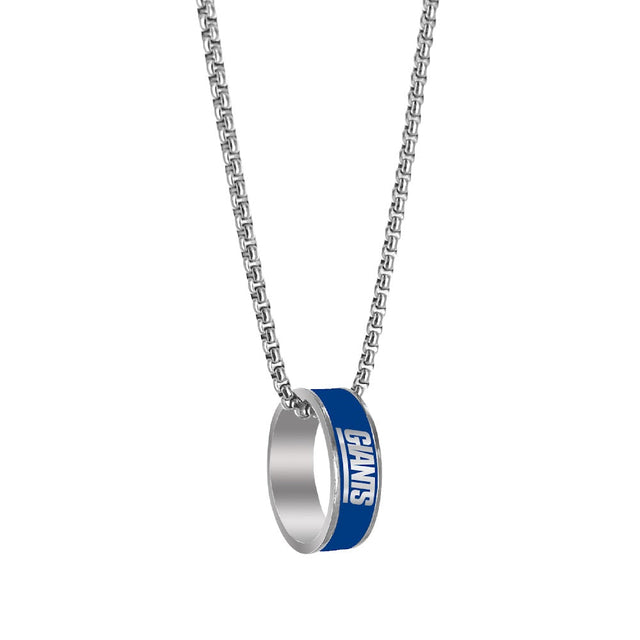 Collar con colgante de anillo de moda de los New York Giants (PLATA) -PD-640-23-SV