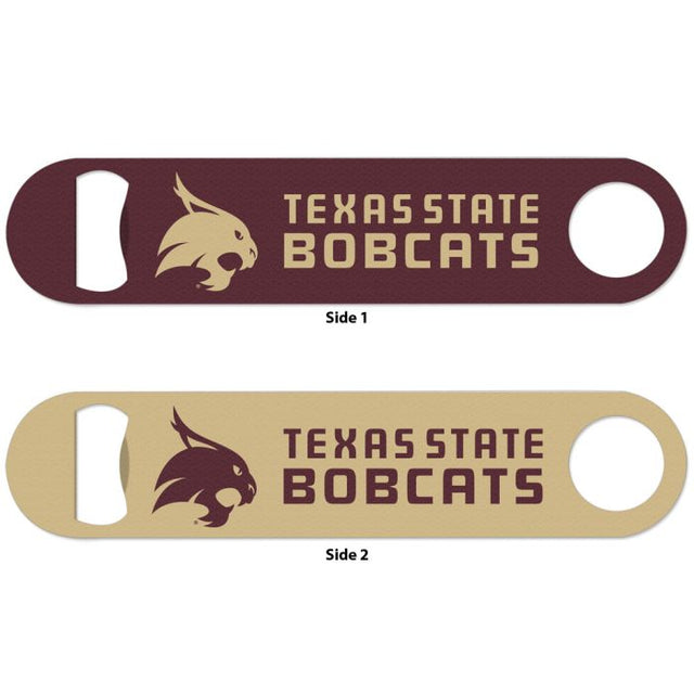 Abridor de botellas de metal de dos lados de Texas State Bobcats