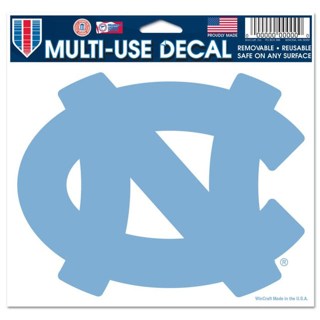 North Carolina Tar Heels Multi-Use Decal -Clear Bckrgd 5" x 6"