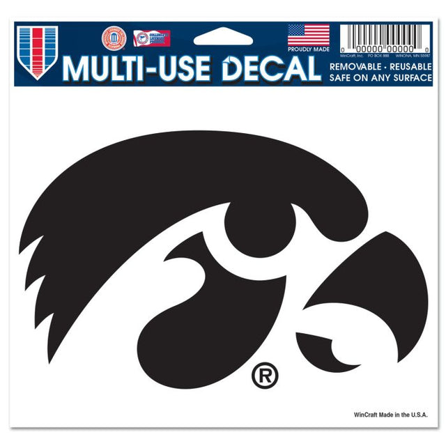 Iowa Hawkeyes Multi-Use Decal -Clear Bckrgd 5" x 6"