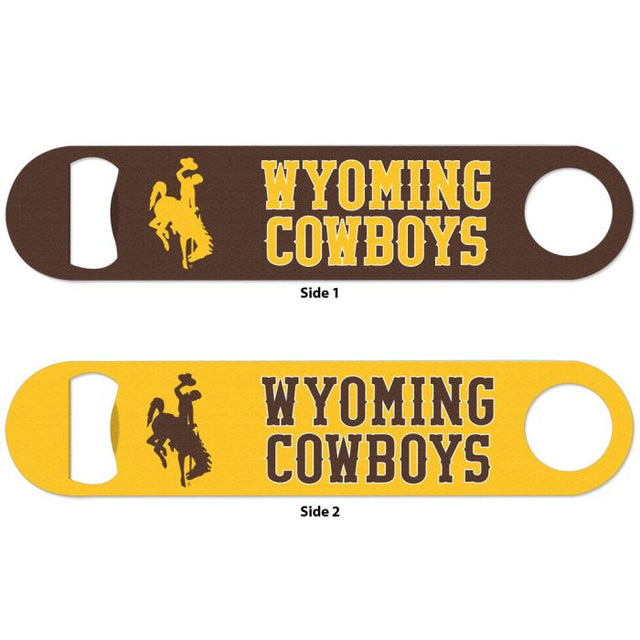 Abridor de botellas de metal de dos caras de los Wyoming Cowboys