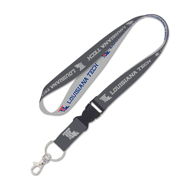 Louisiana Tech Bulldogs Charcoal Lanyard w/detachable buckle 1"