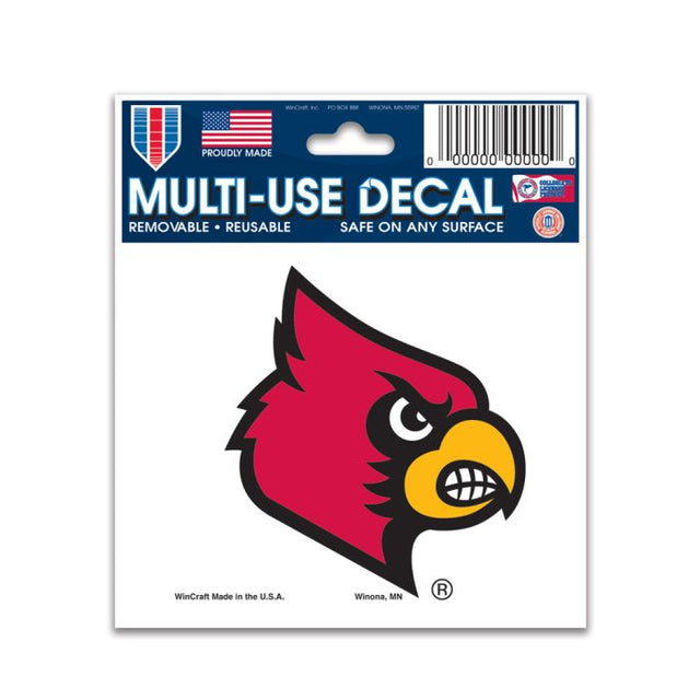 Calcomanía multiusos de los Louisville Cardinals, 3" x 4"