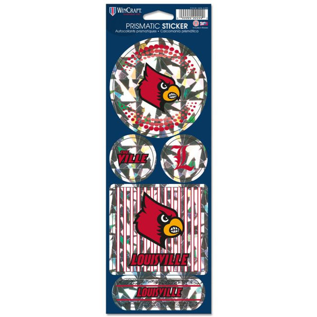 Louisville Cardinals Prismatic Decal 4" x 11"