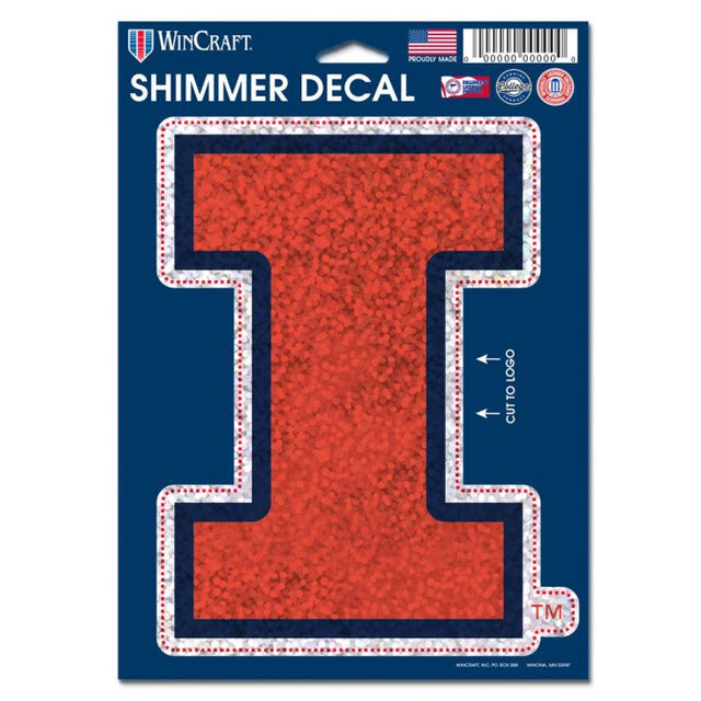 Illinois Fighting Illini Shimmer Decals 5" x 7"