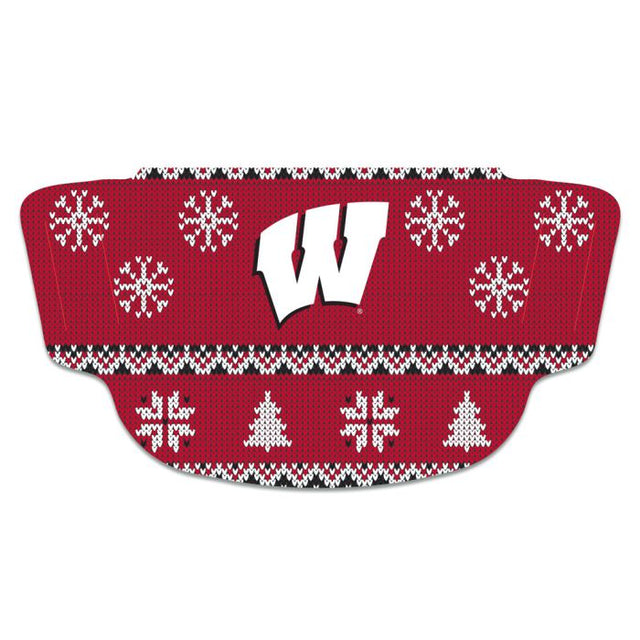 Wisconsin Badgers / Ugly Sweater Ugly Sweater Máscara de fanático Cubrebocas