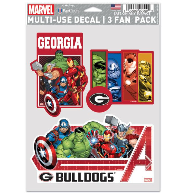 Georgia Bulldogs / Marvel (C) 2021 Marvel Multi Use 3 Fan Pack