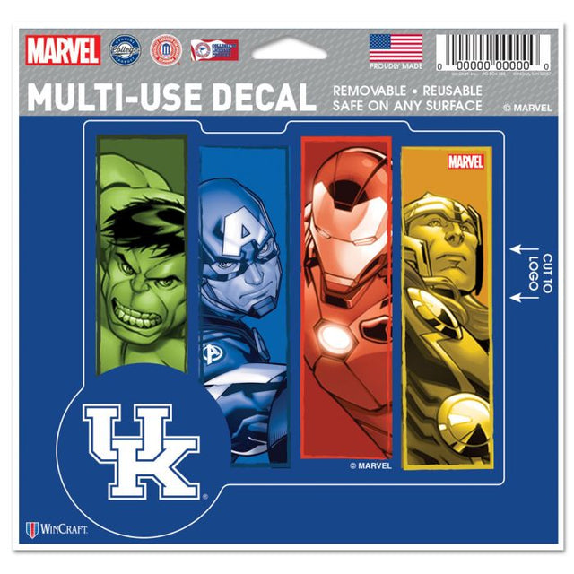 Kentucky Wildcats / Marvel (c) Calcomanía multiusos MARVEL 2021: cortada según el logotipo, 5" x 6"