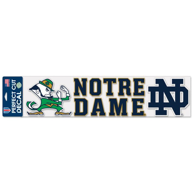 Calcomanías de corte perfecto de Notre Dame Fighting Irish de 4" x 17"