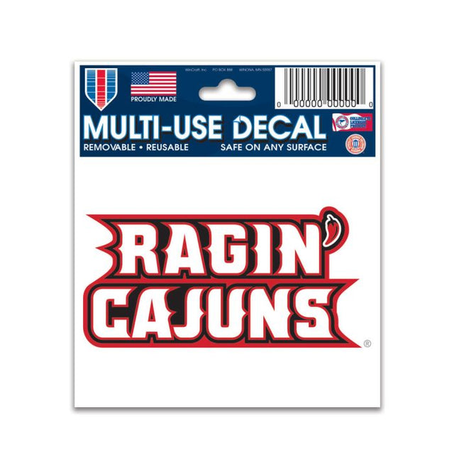 Louisiana - Calcomanía multiusos Lafayette Ragin Cajuns de 3" x 4"