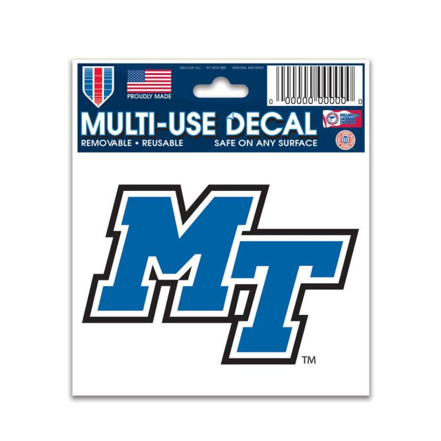 Middle Tennessee State Blue Raiders Multi-Use Decal 3" x 4"