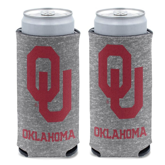 Oklahoma Sooners HEATHERED 12 oz Slim Can Cooler