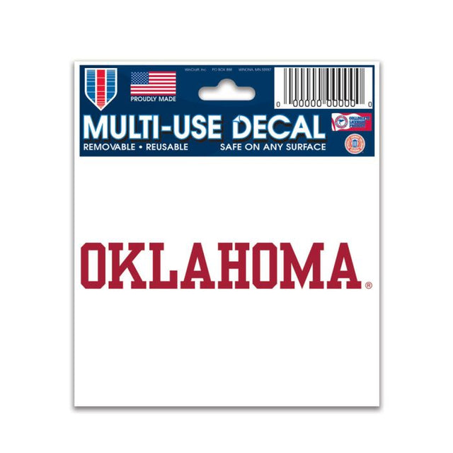 Calcomanía multiusos de Oklahoma Sooners de 3" x 4"