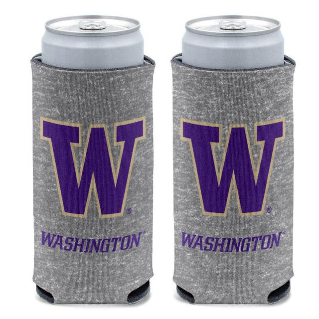 Enfriador de latas delgado de 12 oz con diseño de Washington Huskies HEATHERED