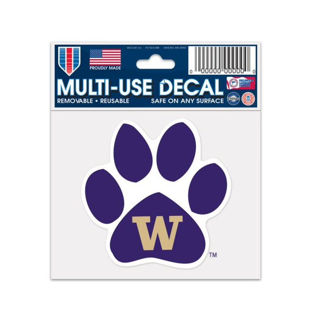 Calcomanía multiusos con el logotipo de Washington Huskies PAW de 3" x 4"