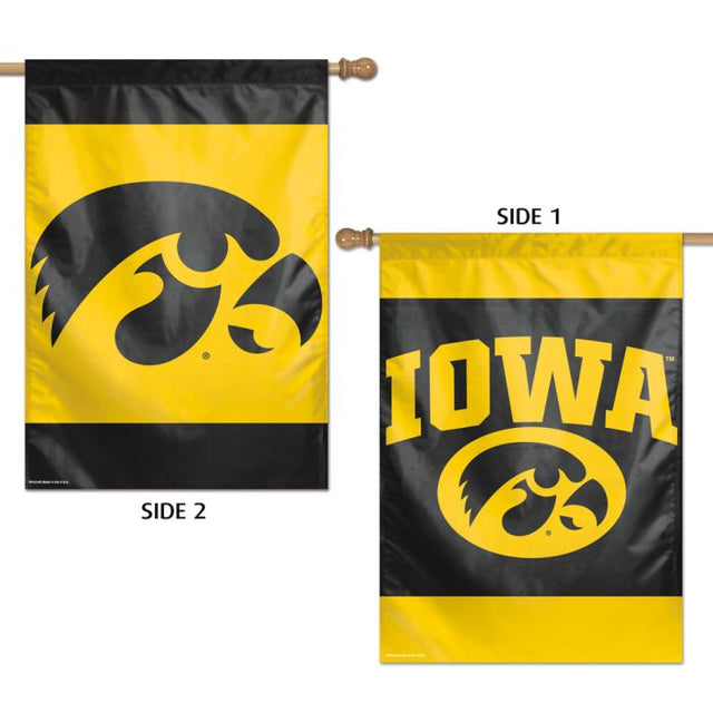 Iowa Hawkeyes Vertical Flag 2 Sided 28" x 40"