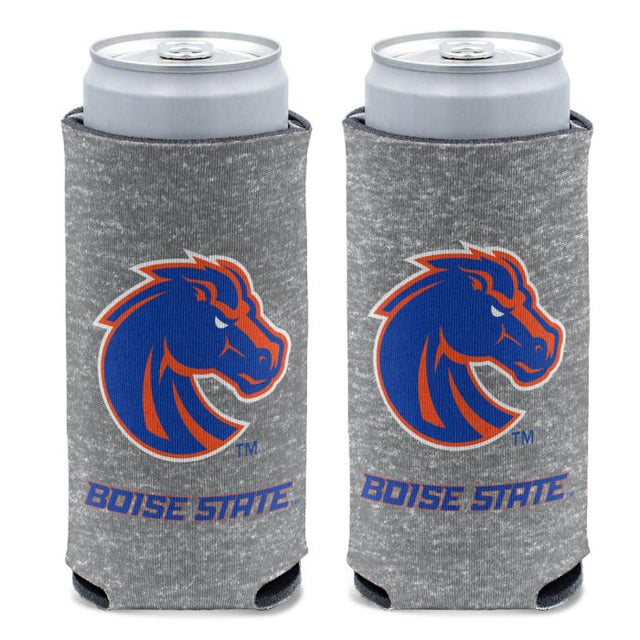 Enfriador de latas delgado de 12 oz con diseño jaspeado de los Boise State Broncos