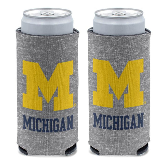 Enfriador de latas delgado de 12 oz con diseño jaspeado de los Michigan Wolverines