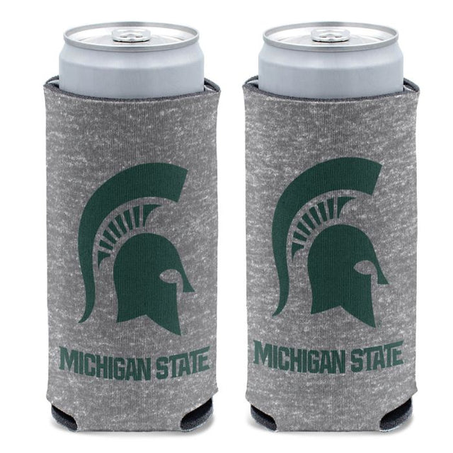 Enfriador de latas delgado de 12 oz con diseño jaspeado de los Spartans de Michigan State