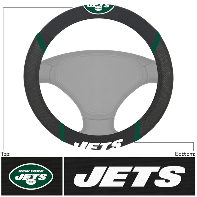 Funda de volante de los New York Jets con malla y costura