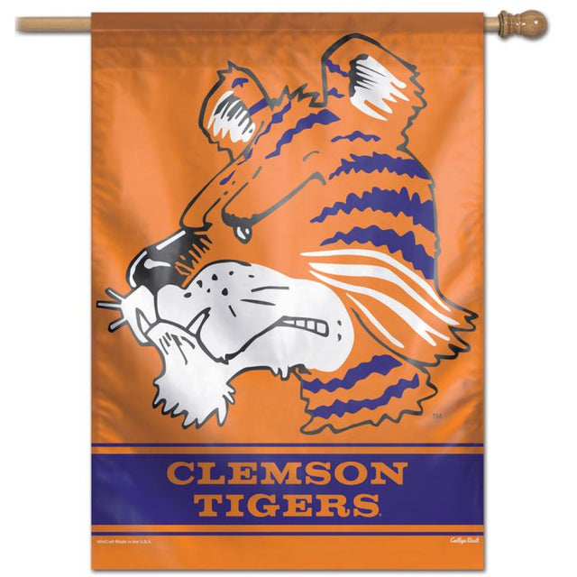 Bandera vertical de los Clemson Tigers/College Vault de 28" x 40"