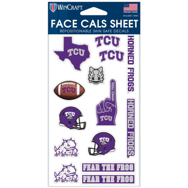 TCU Horned Frogs Face Cals 4" x 7"